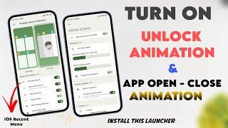 Install Mod Launcher - Turn On Unlock Animation & App Open - Close Animation Enable - iOS Recent 