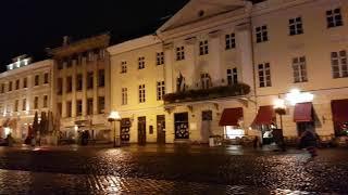 Tartu, Estonia - Town Hall Square at Night | 에스토니아 타르투