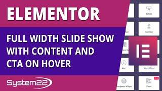 Elementor Full Width Slide Show With Content And CTA On Hover 