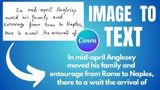 How to Convert Image to Editable text in canva
