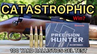 308 Winchester Hornady Precision Hunter ELDX Ballistics Gel Ammo Test