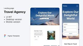 Landing Page - Travel Agency. Template in Figma