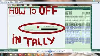 how to off/on nature of transaction/tax classification detail option in tally