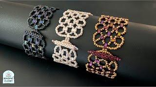 LIQUID LACE Beaded Bracelet Tutorial / Half Tila Bead Pattern / Peyote Stitch Toggle Bar