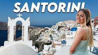 Travelling to Santorini Greece  First impressions, exploring Fira, sunset in Oia & Perissa beach