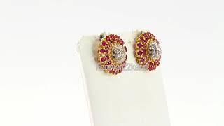 Luxurious Charmed Yellow Solid Gold Cubic Stud Earring for ladies Forever22karat # e3814