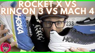 HOKA ONE ONE ROCKET X vs RINCON 3 vs MACH 4 | BEST LIGHTWEIGHT HOKA SHOE AVAILABLE 2021 | EDDBUD