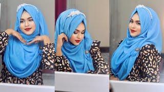 Chiffon/Jorjet Hijab Style with Headwear/ Headpieces for Summer's Heat/ Tour/ Travel Viral Video2024