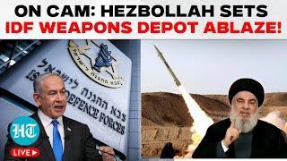 Hezbollah Strikes Back, IDF Weapons Depot Engulfed In Flames | Israel Lebanon War | Middle East War