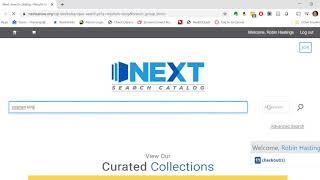 1. Next Catalog Tutorials - logging in, feature tour