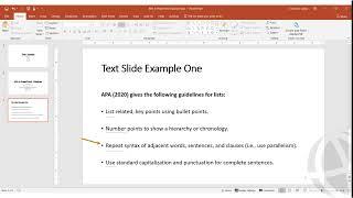 APA Style 7th ed  Formatting in PowerPoint