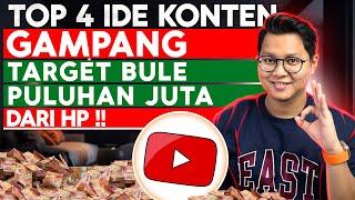 4 Ide Konten YOUTUBE Gampang Dibuat Target Bule Hasilkan Puluhan Juta PER Bulan, Dari Uang Dari HP!