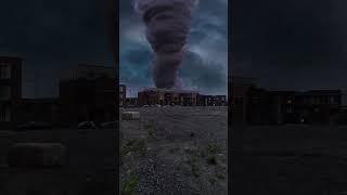 Tornado with lightning, hurricane