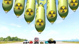 Massive Nuclear Missiles VS Vehicles [Nuclear Test Range] | BeamNG drive