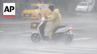 Typhoon Krathon makes landfall in Taiwan, flooding streets