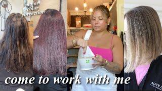 Come do hair with me // Back to back hair clients + a huge color correction