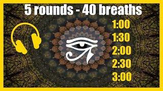 [Wim Hof Breathing] 5 rounds - 40 breaths with Pineal Gland Healing Sounds.