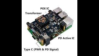 Raspberry Pi 5 POE With PD Trigger Activation Type C Power Over Ethernet 802.3af/at For Pi5