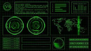 Green Futuristic Hacker  Background HUD Full HD 60 FPS