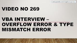 Learn Excel - Video 269- VBA Interview on Errors- Overflow & Mismatch