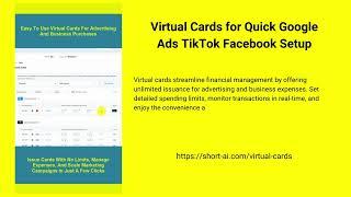 Virtual Cards for Quick Google Ads TikTok Facebook Setup