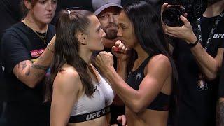 Erin Blanchfield vs. Taila Santos - Weigh-in Face-Off - (UFC Fight Night: Holloway vs Korean Zombie)