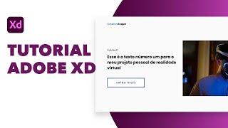 Tutorial landing page no adobe xd | animação simples e fácil