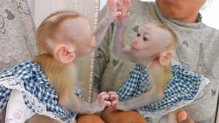 Cute Little Valen Funny Talking To Herself In Mirror