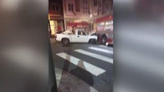 Truck slams into Muni bus