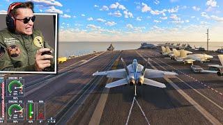 THE PERFECT AIRCRAFT CARRIER LANDING - Microsoft Flight Simulator Top Gun Maverick DLC