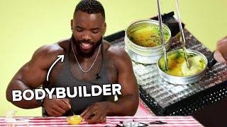 Bodybuilders Try Tiny Cooking