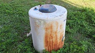 DON'T THROW AWAY THE OLD WATER HEATER!!! I made a GORGEOUS HOMEMADE thing out of it!!!