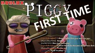 FIRST TIME PLAYING PIGGY! THIS GAME MAKES ME CRAZY | ROBLOX PIGGY