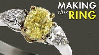 Making A Yellow Diamond Three Stone Engagement Ring