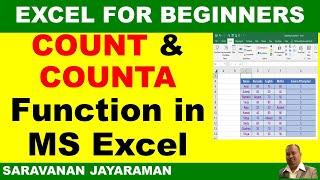 COUNT and COUNTA Function in Excel | COUNT and COUNTA Function | #excel