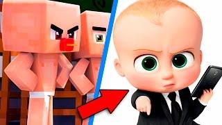 БОСС МОЛОКОСОС ПРОТИВ БАНДЫ НУБОВ В МАЙНКРАФТ! ДЕТИ И ДЕВУШКА! BOSS BABY IN MINECRAFT!