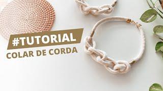 Como Fazer COLAR De CORDA Em MACRAMÊ | Tutorial Passo a Passo FÁCIL #DIY