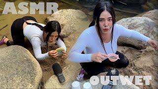 ASMR Fast at the Nature Outdoor️ Spring WaterfallForest with Sands (mouth sounds)