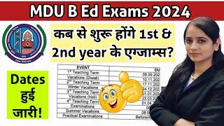 mdu b.ed exam date 2024|mdu b.ed 2nd year exam date 2024|mdu date sheet 2024 #mdu #mdudatesheet