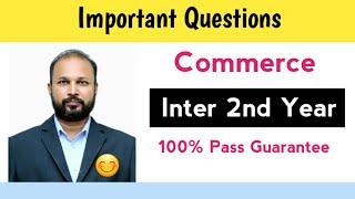 inter commerce Important Questions 2024 | inter 2nd Year imp questions 2024 ts | commerce Questions