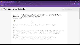 Add Send an Email, Log a Call, New Event, New Task Buttons to the Activity Composer #inSalesforce