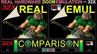Doom (Real Sega 32X vs Sega 32X Emulator) Side by Side Comparison | VCDECIDE