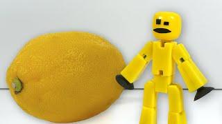 Stikbot eats a lemon and dies from sourness