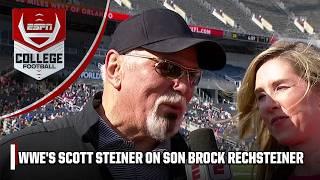 Scott Steiner is interviewed while son Brock Rechsteiner MAKES A HUGE CATCH  | ESPN CFB