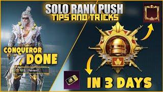 How To Complete Solo Conqueror In Just 3 Days  | Best Tips And Tricks | C4S11 | PUBG Mobile