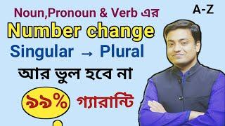 Number change in Bangla | Noun, Pronoun & Verb এর Number change | Singular verb to plural verb