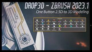 Drop3D in ZBrush 2023.1 - 2.5D projection brushes and tools, quick & easy local subdivision details!