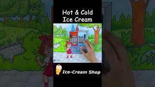 Ice Cream Shop: HOT VS COLD Ice Cream Challenge #short #icecream #makingicecream #hotandcold