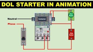 DOL Starter control wiring in animation @electricalautomation7766