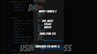 Under 1 minute | Quick and Easy Day-Night Toggle Design with HTML and CSS #webtip #webdevelopment